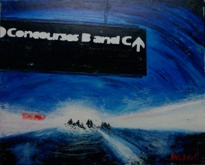 New York airport terminal 2014 oil on canvas  110х90cm  by Vetrof Alik